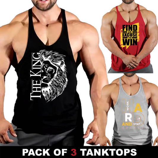 Pack Of 3 Dri-Fit THE KING Tanktops