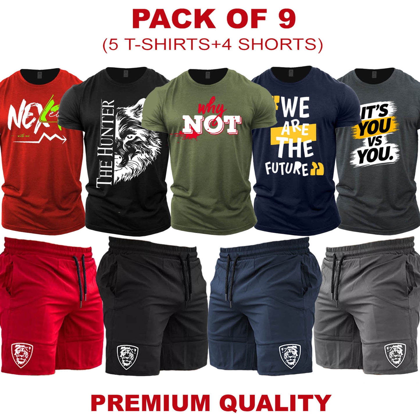 Pack of 9 THE HUNTER (T-Shirts + Shorts )